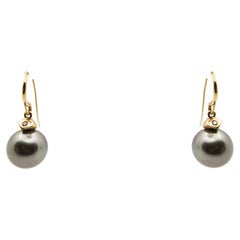 Rose Gold Earrings with Tahitian Pearls and Diamonds