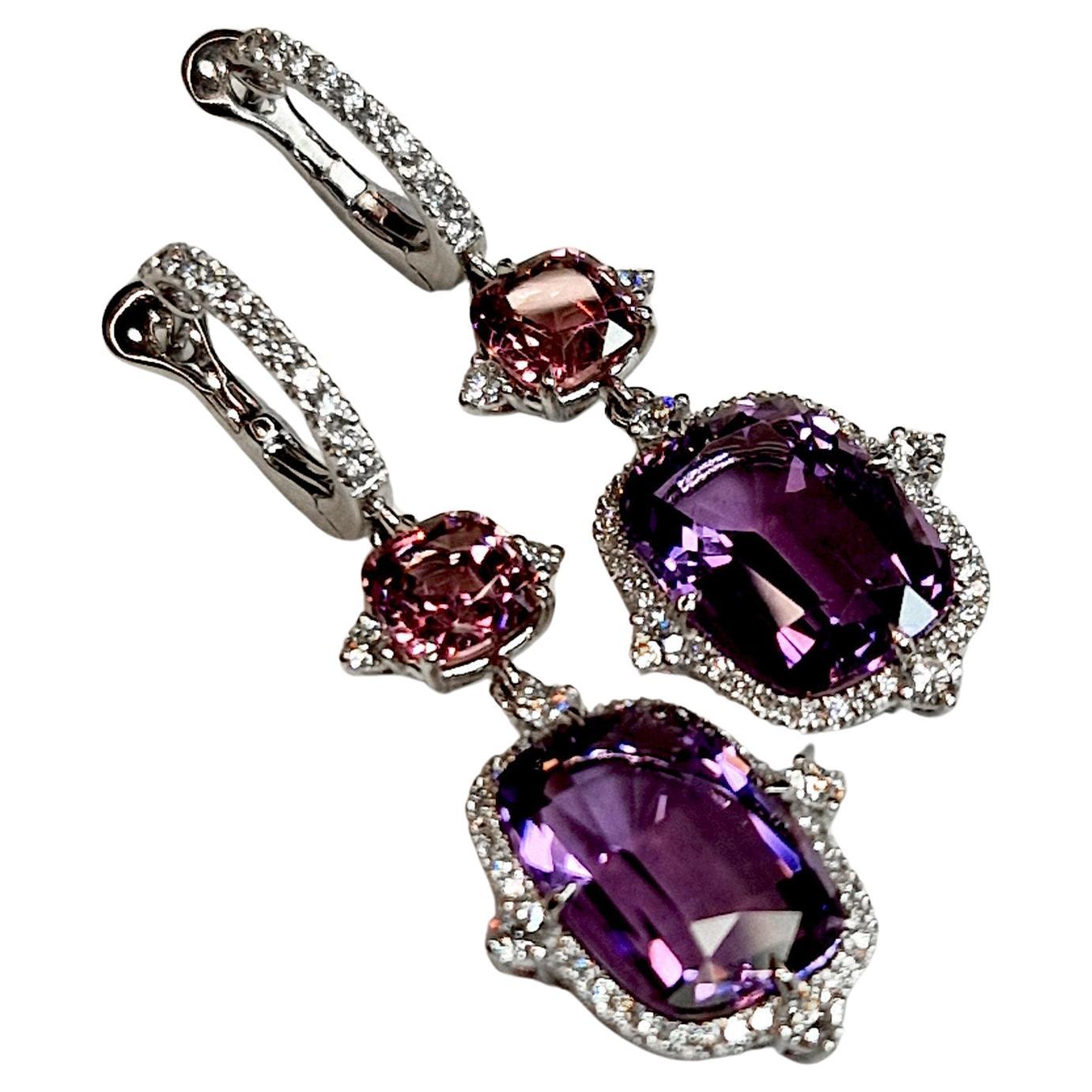 "LIGHT-PURPLE" dangle earrings  BRARDA For Sale