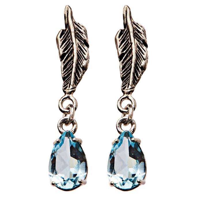Feather and Natural Stone Earrings