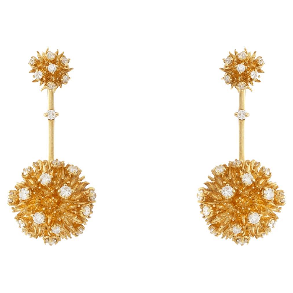 Orecchini Ricci pendenti in oro giallo