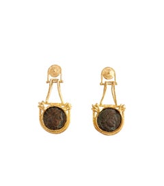 Sacchi Earrings with Roman Coins 18k Gold "Rome" Collection