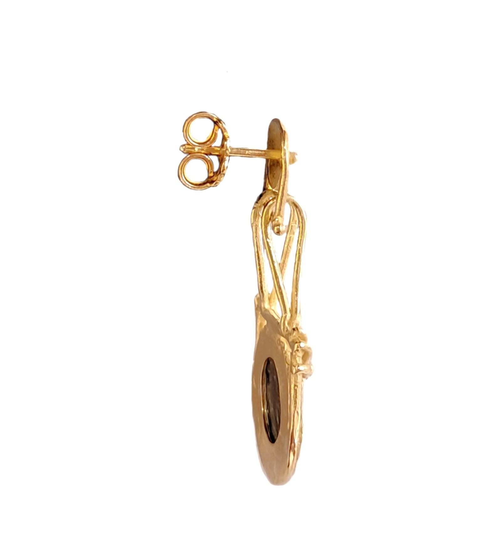 Boucles d'oreilles Sacchi avec pièces de monnaie romaines en or 18 carats Collection 