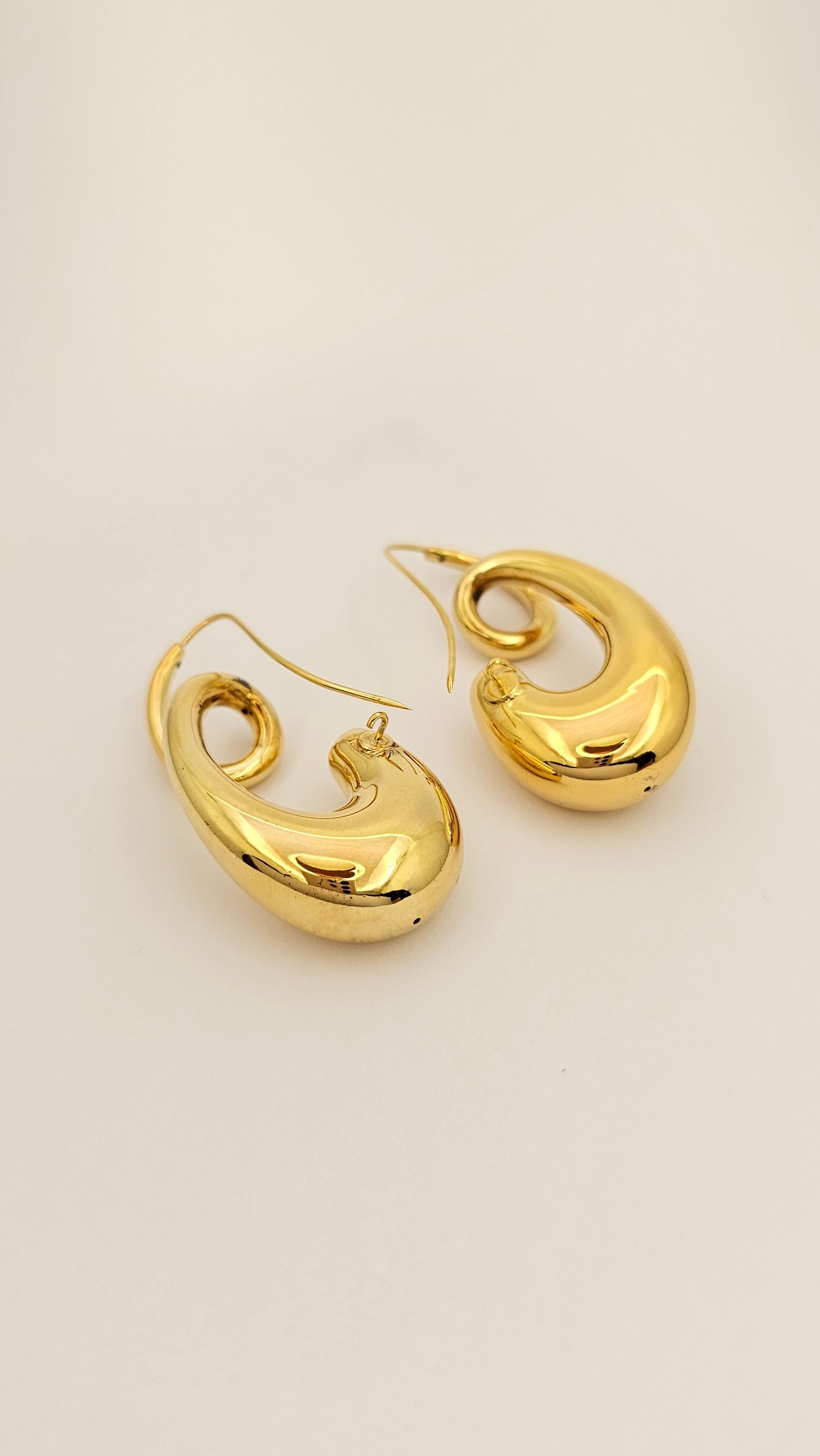 Modernist EarringsAnni 80s 18kt Yellow Gold For Sale