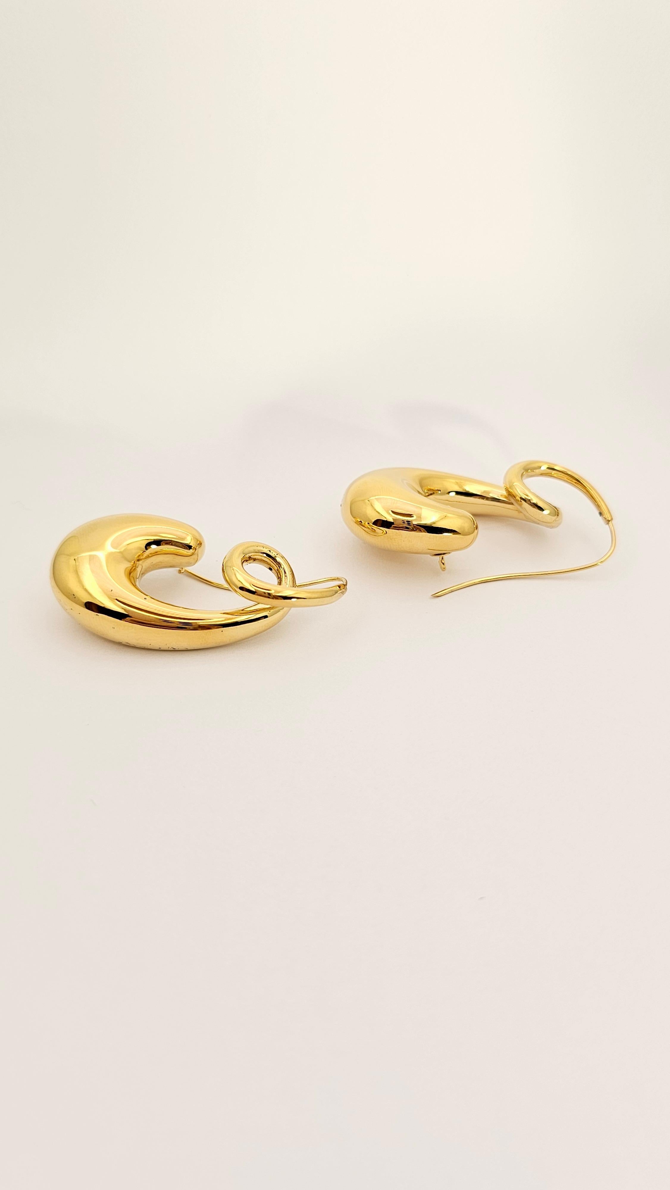 EarringsAnni 80s 18kt Yellow Gold In New Condition For Sale In Cattolica, IT