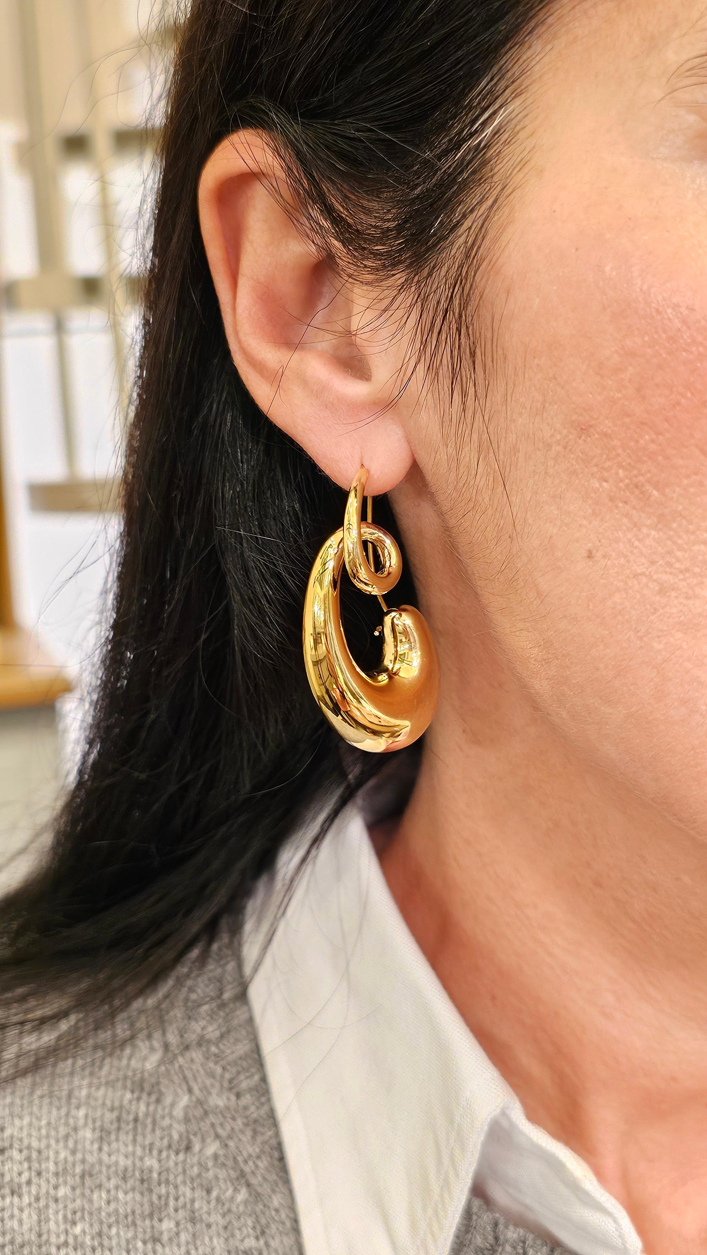 EarringsAnni 80s 18kt Yellow Gold For Sale 1