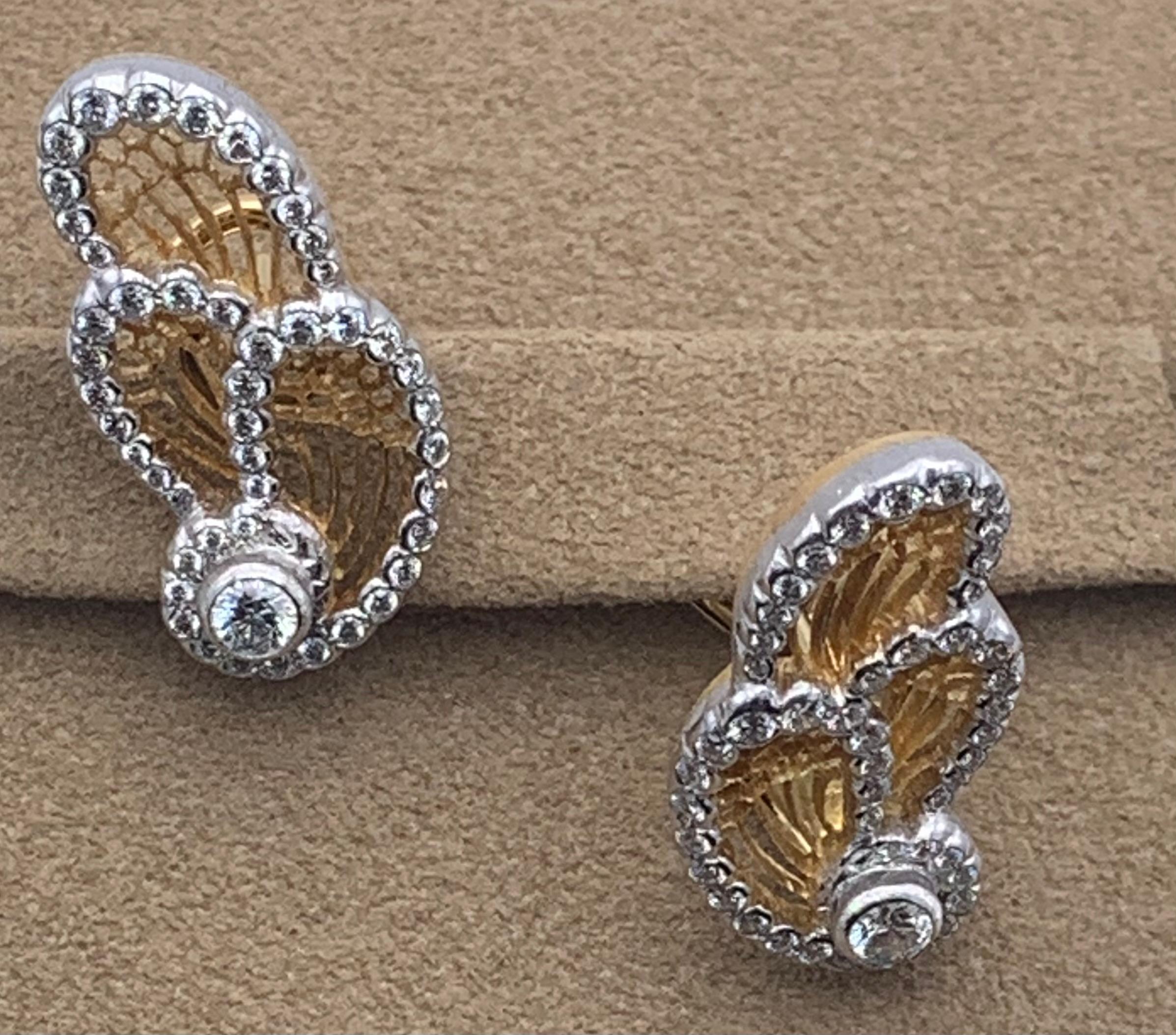 Taille brillant boucle d'oreille Buccellati en vente