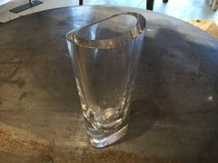 Orefors MCM Clear Glass Vase Signed Sven Palmquist