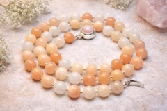Oregon Peach Opal Beaded Necklace by Noblesse Oblige Studio, 24.5"