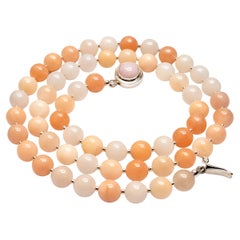 Oregon Peach Opal Beaded Necklace by Noblesse Oblige Studio, 24.5"