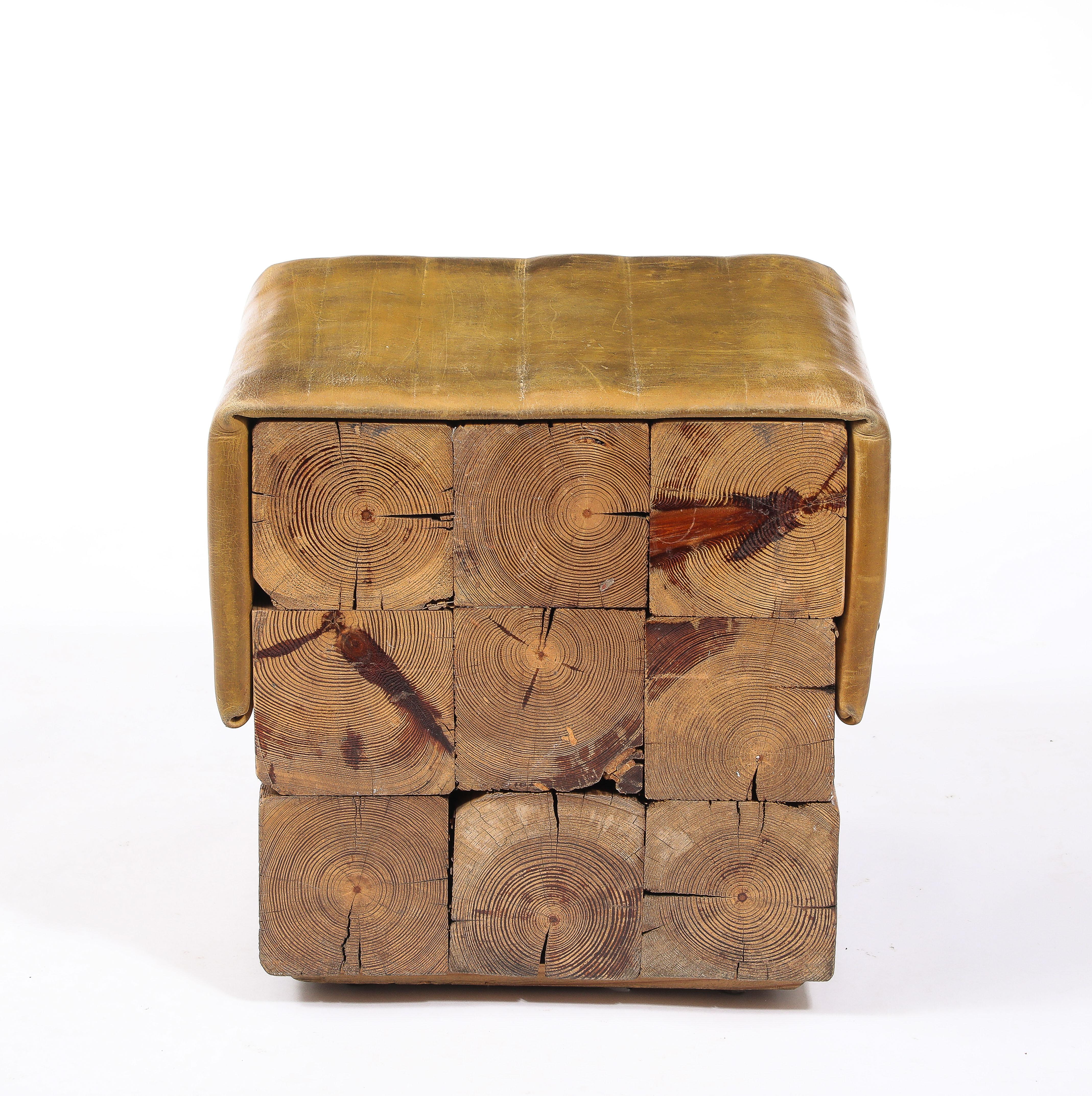 Oregon Pine Block Stools, USA 1950's For Sale 4