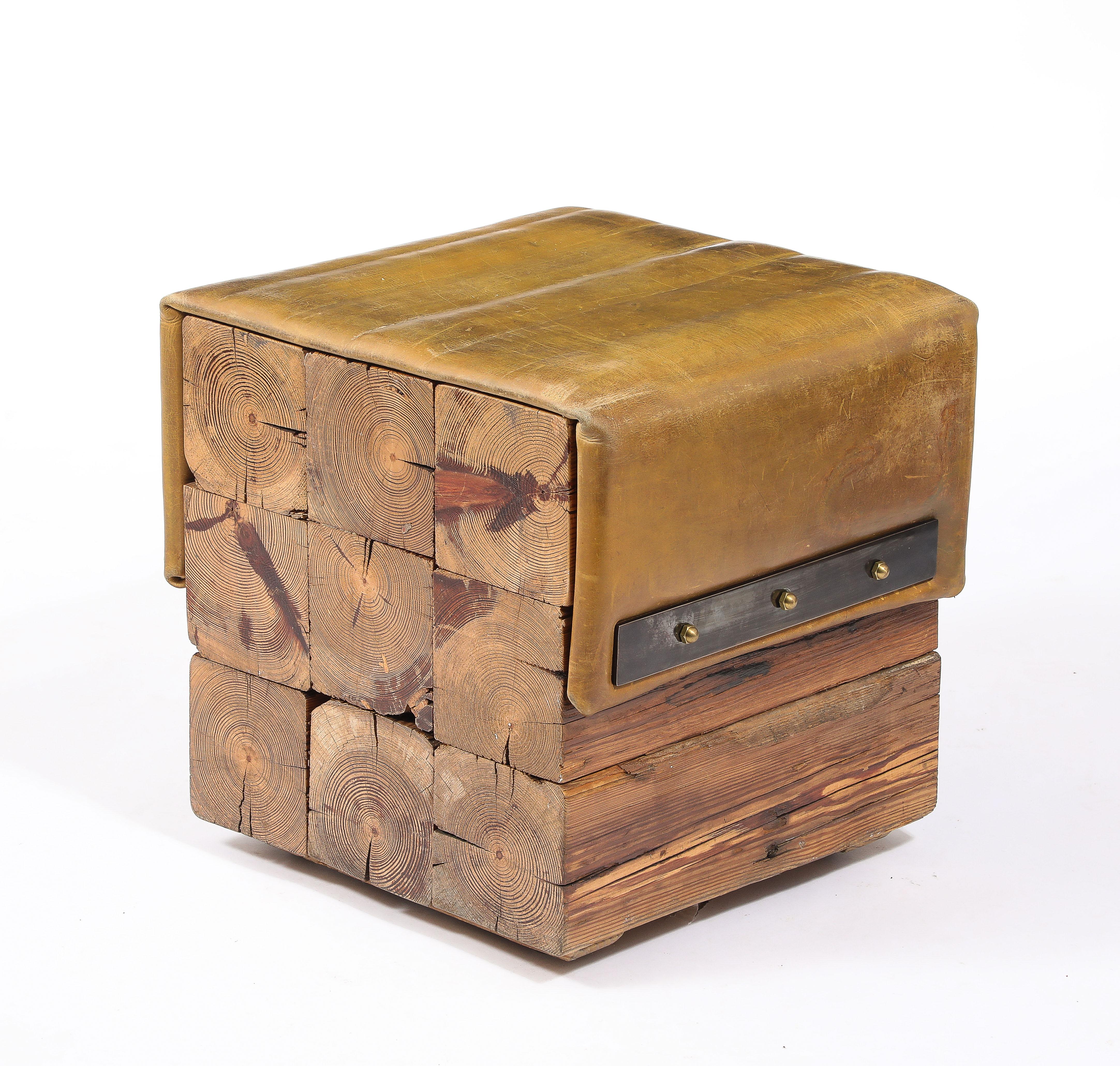 Oregon Pine Block Stools, USA 1950's For Sale 5