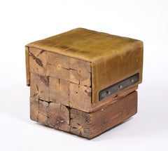 Taburetes de bloque de pino de Oregón, EE.UU. Años 50