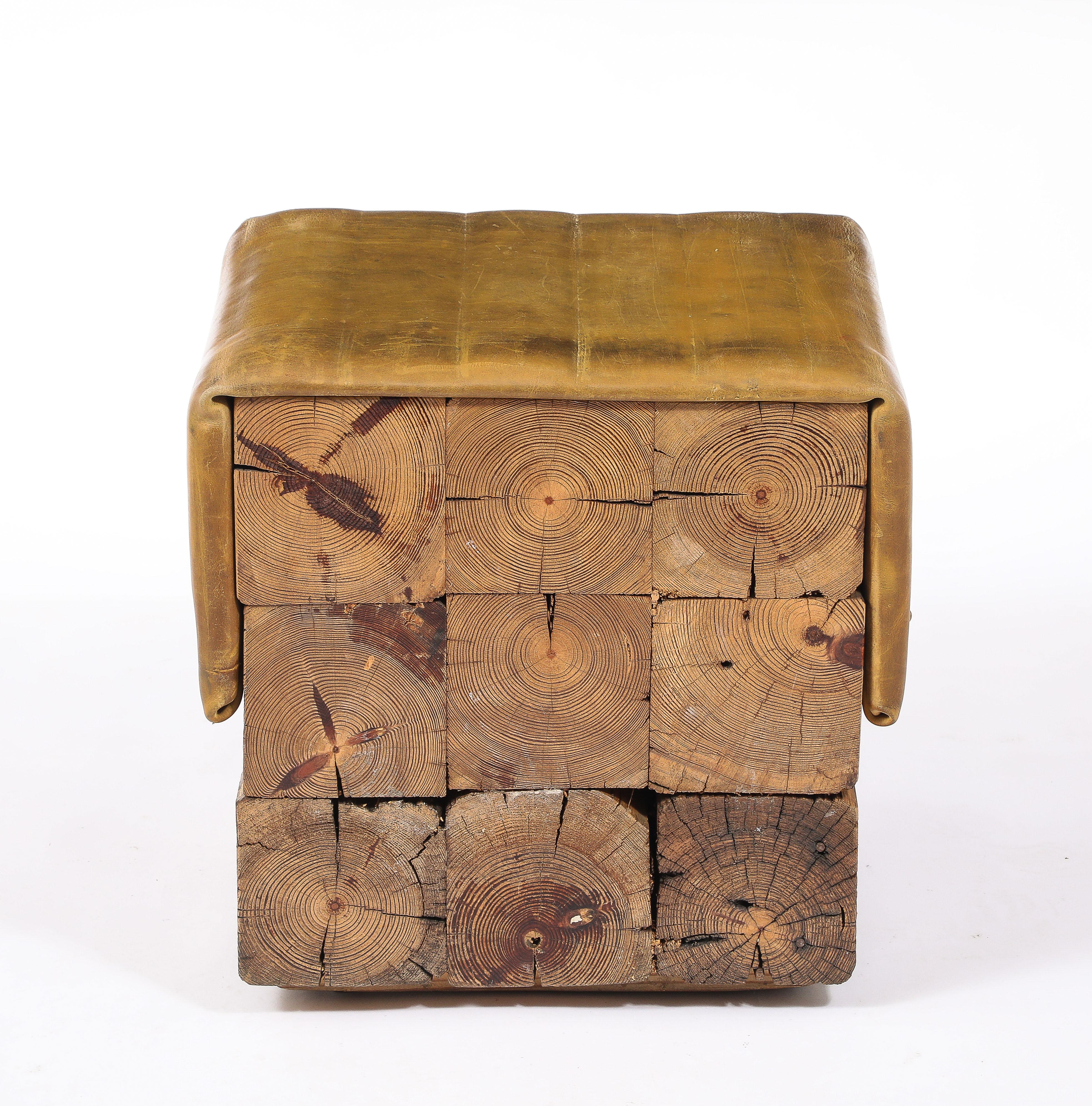 Oregon Pine Block Stools, USA 1950's For Sale 2