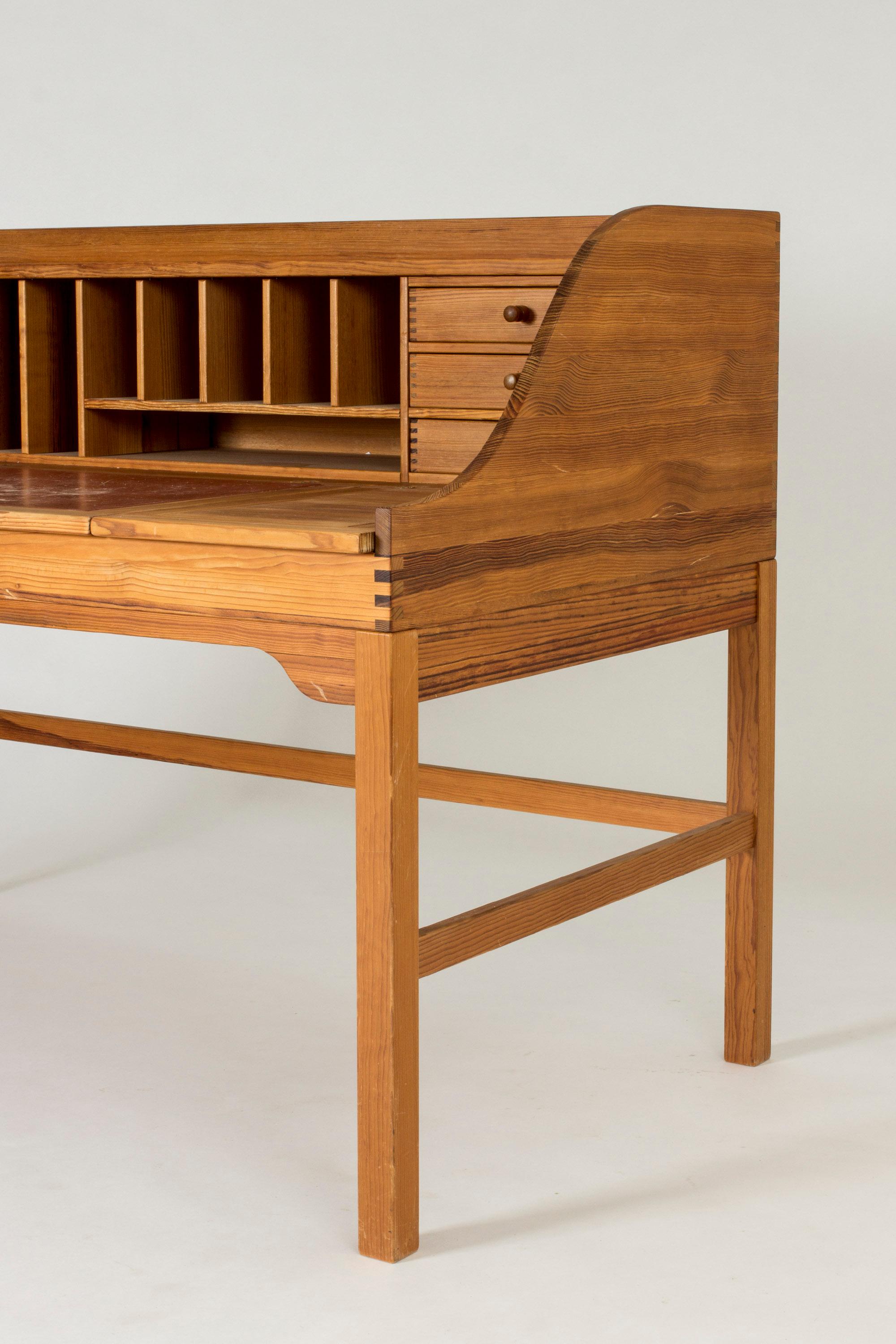 Danish Oregon Pine Desk by Andreas Hansen for Hadsten Træindustri, Denmark, 1970s