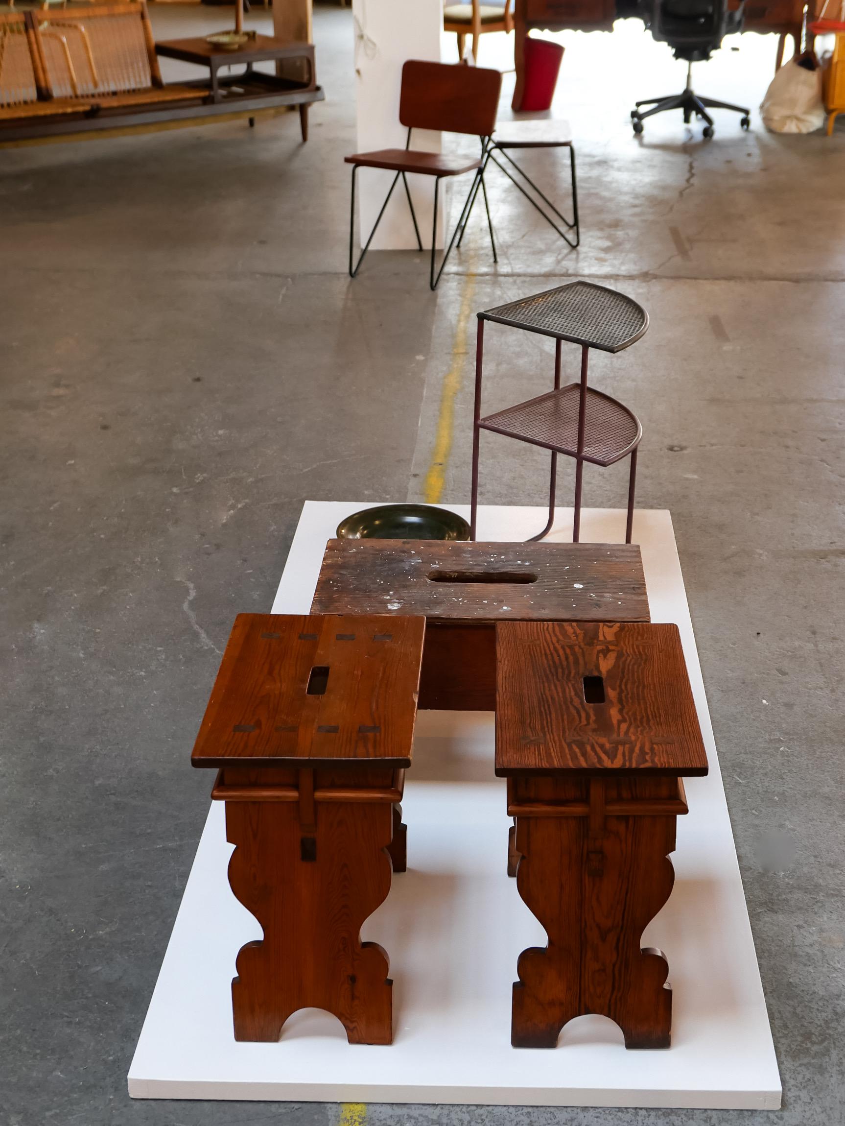 Taburetes de pino de Oregón de Martin Nyrop para Rud. Rasmussens Artes y manualidades en venta