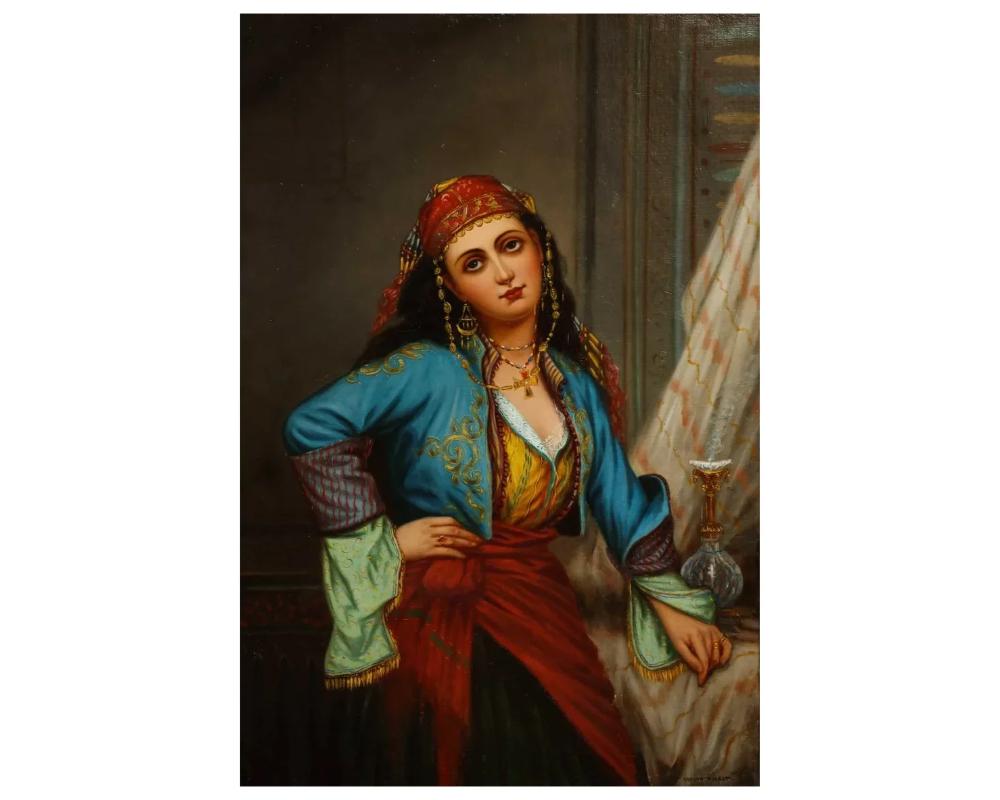 Oregon Wilson “Gypsy Dancer” Orientalist Oil Painting 1