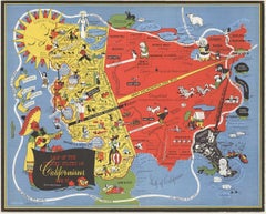 Original 'Map of the United States as Californians See It' vintage map poster