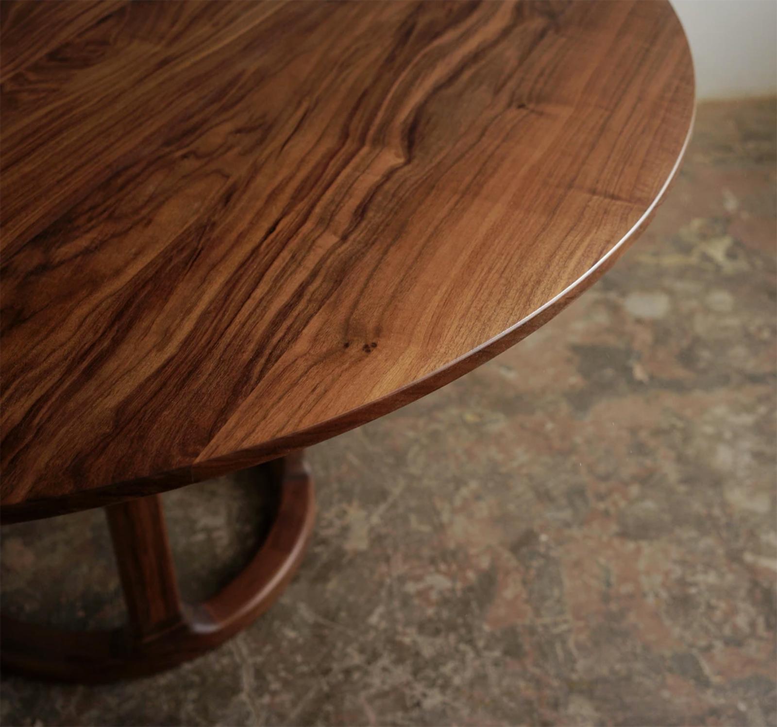 American Orenn Table in Walnut Wood, Hand-Sculpted Table by Kokora For Sale