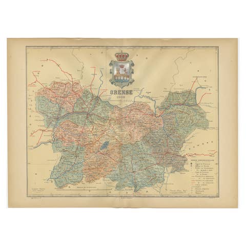 Orense in Depth: A 1902 Topographical Map of Galicia's Mountainous Province