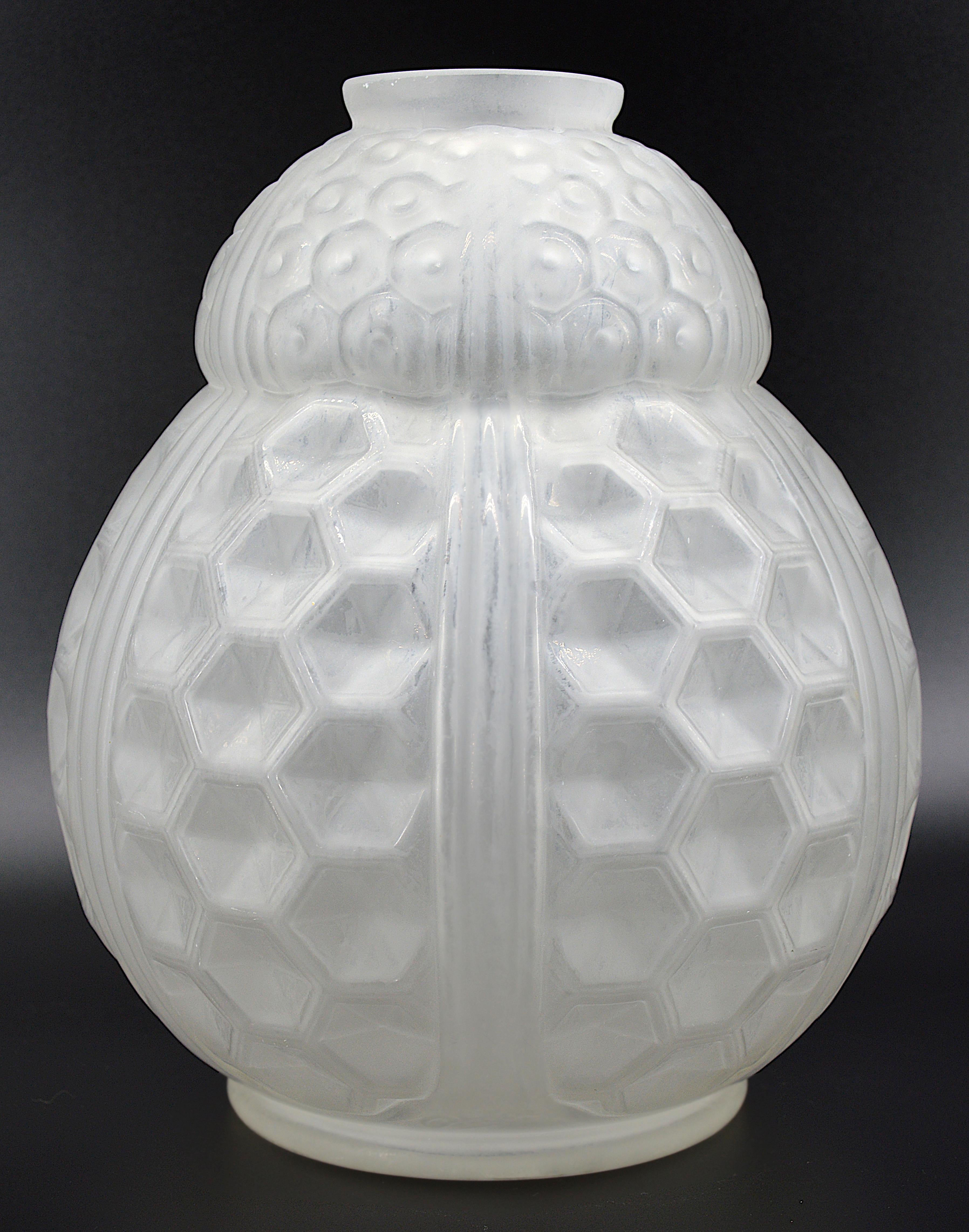 Inizio XX secolo Oreot Grande vaso di vetro francese Art Déco, 1920 in vendita