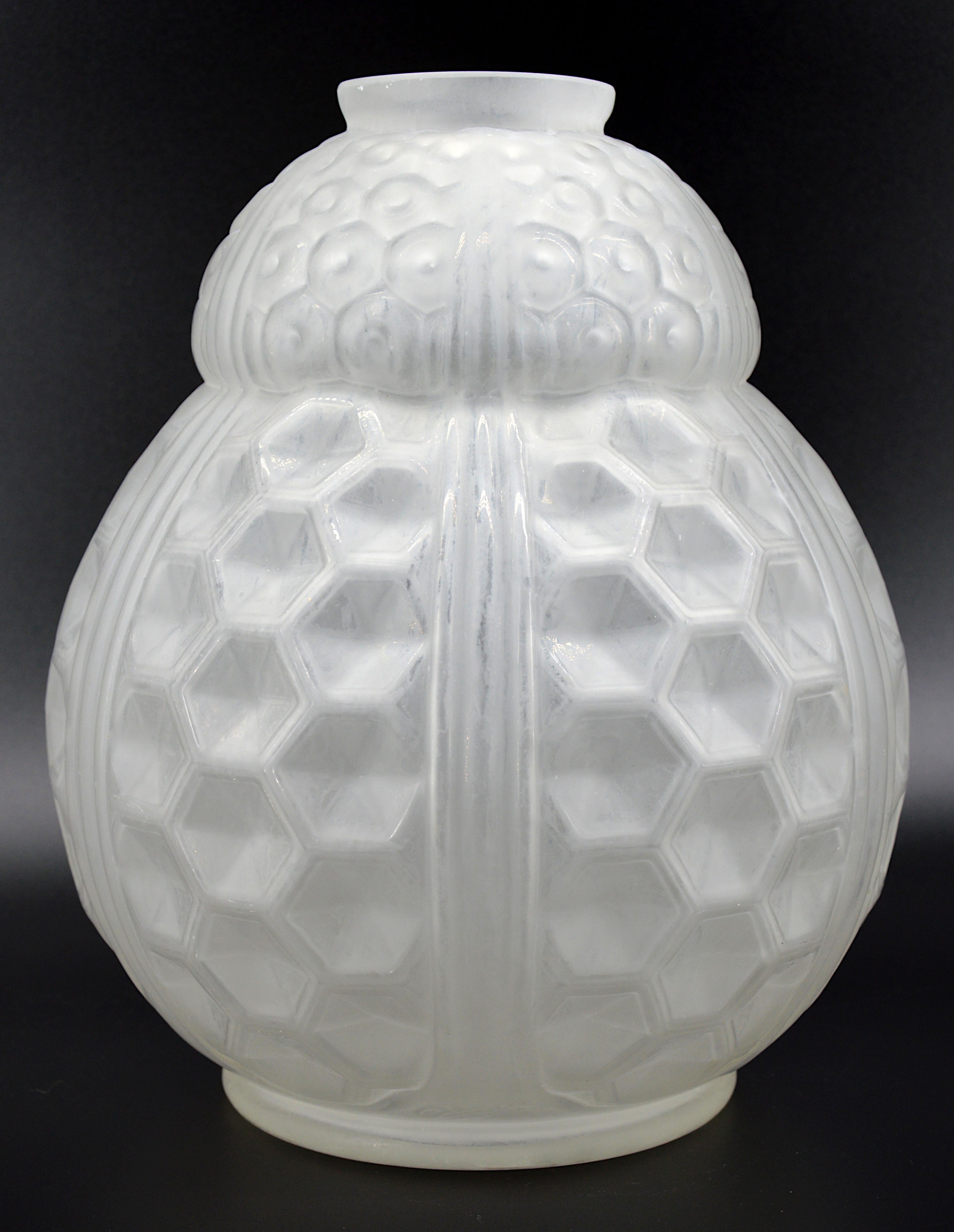 Vetro Oreot Grande vaso di vetro francese Art Déco, 1920 in vendita
