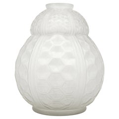 Oreot Large French Art Deco Glass Vase, 1920