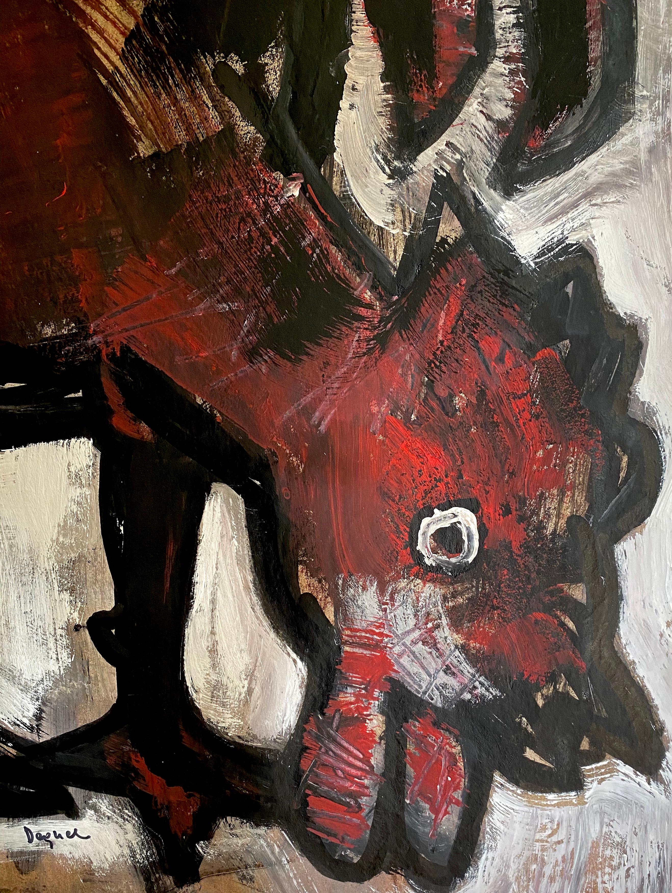 Oreste Dequel Abstraktes Hahn-Gemälde im Zustand „Gut“ im Angebot in New York, NY