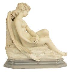 Antique Large Italian Grand Tour Carrara Marble Carved Statue Sculpture "Psyche"