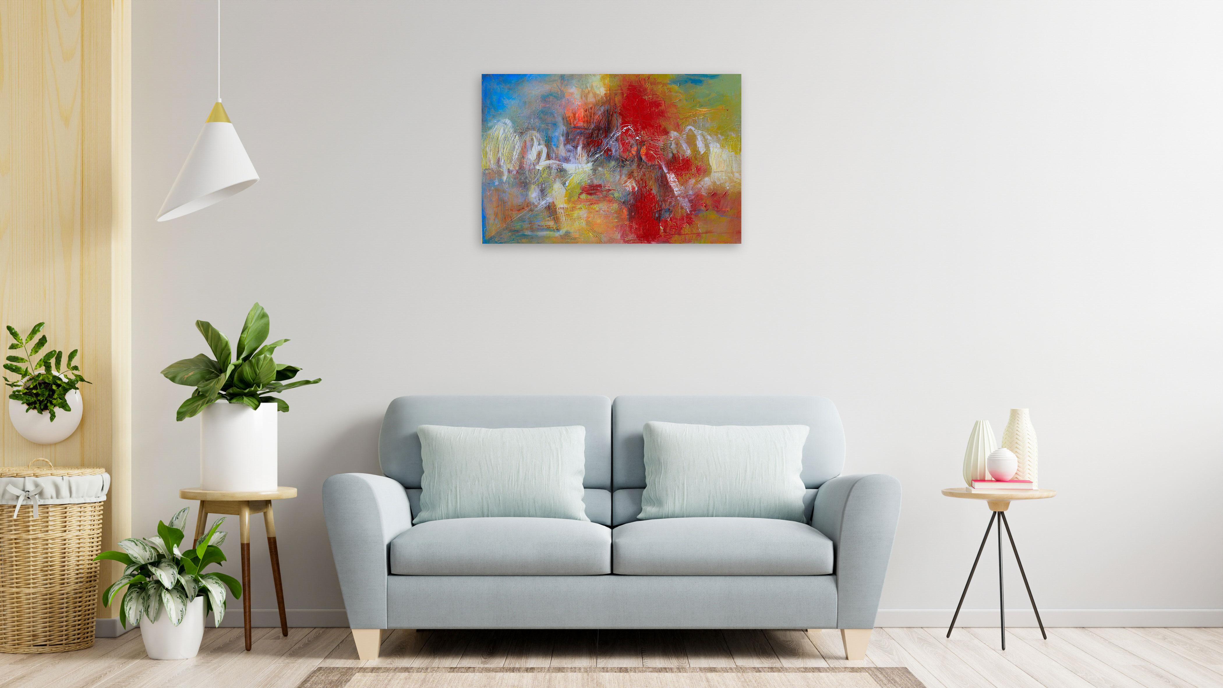 Cornell Red - Landscape Painting - Acrylic On Canvas By Oreydis For Sale 1