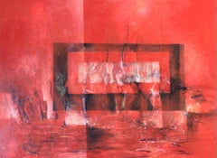 Peinture de paysage - Acrylique sur toile - Océan Rouge par Oreydis