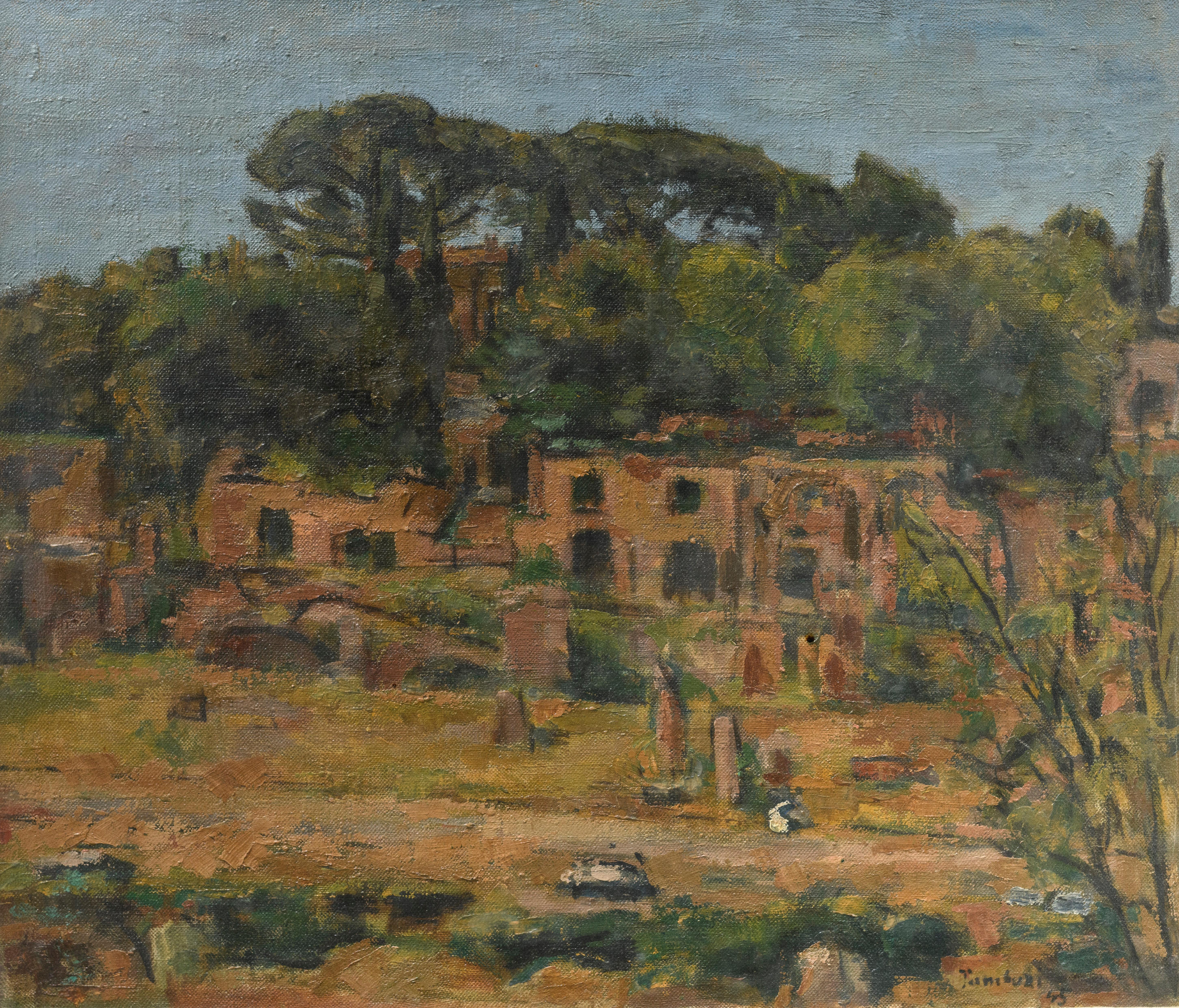 Landscape Painting di Orfeo Tamburi - Il Palatino, Roma
