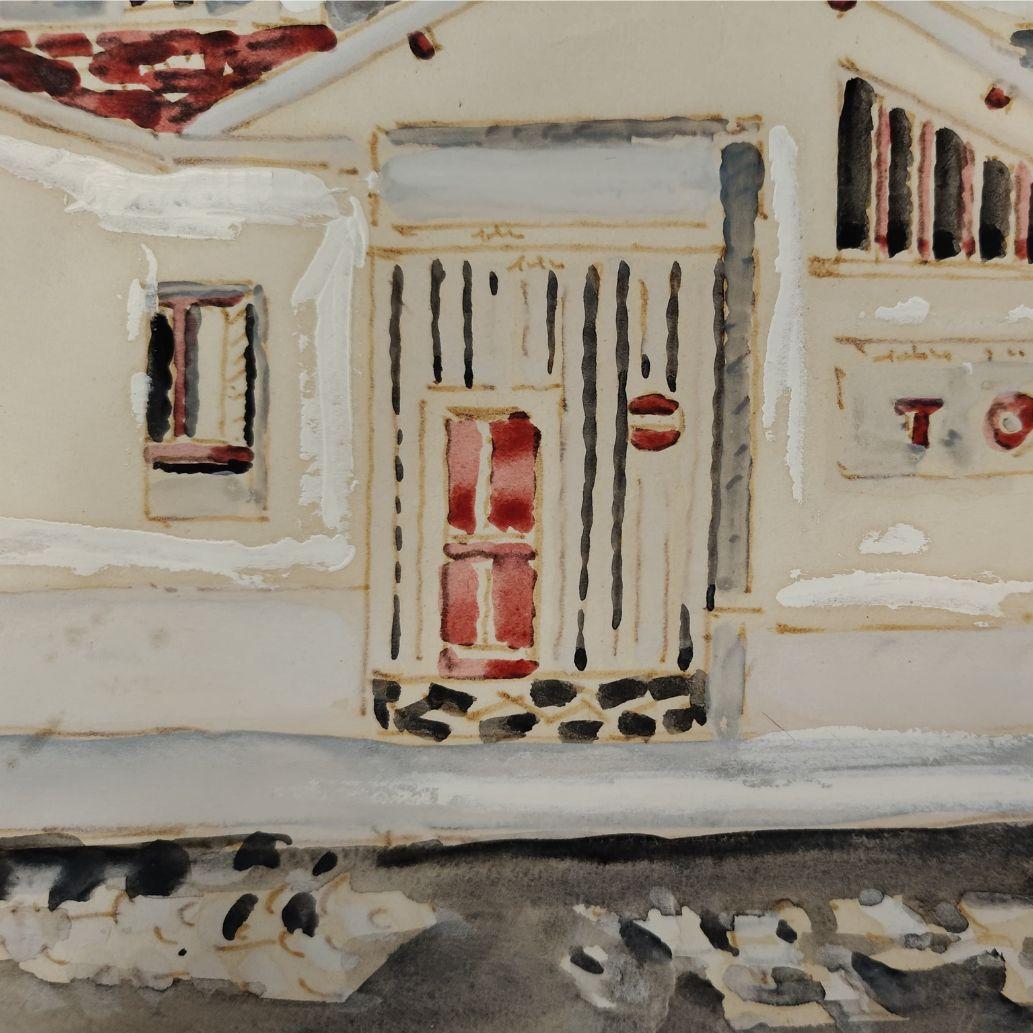Öl auf Leinwand und Aquarell, Orfeo Tamburi 