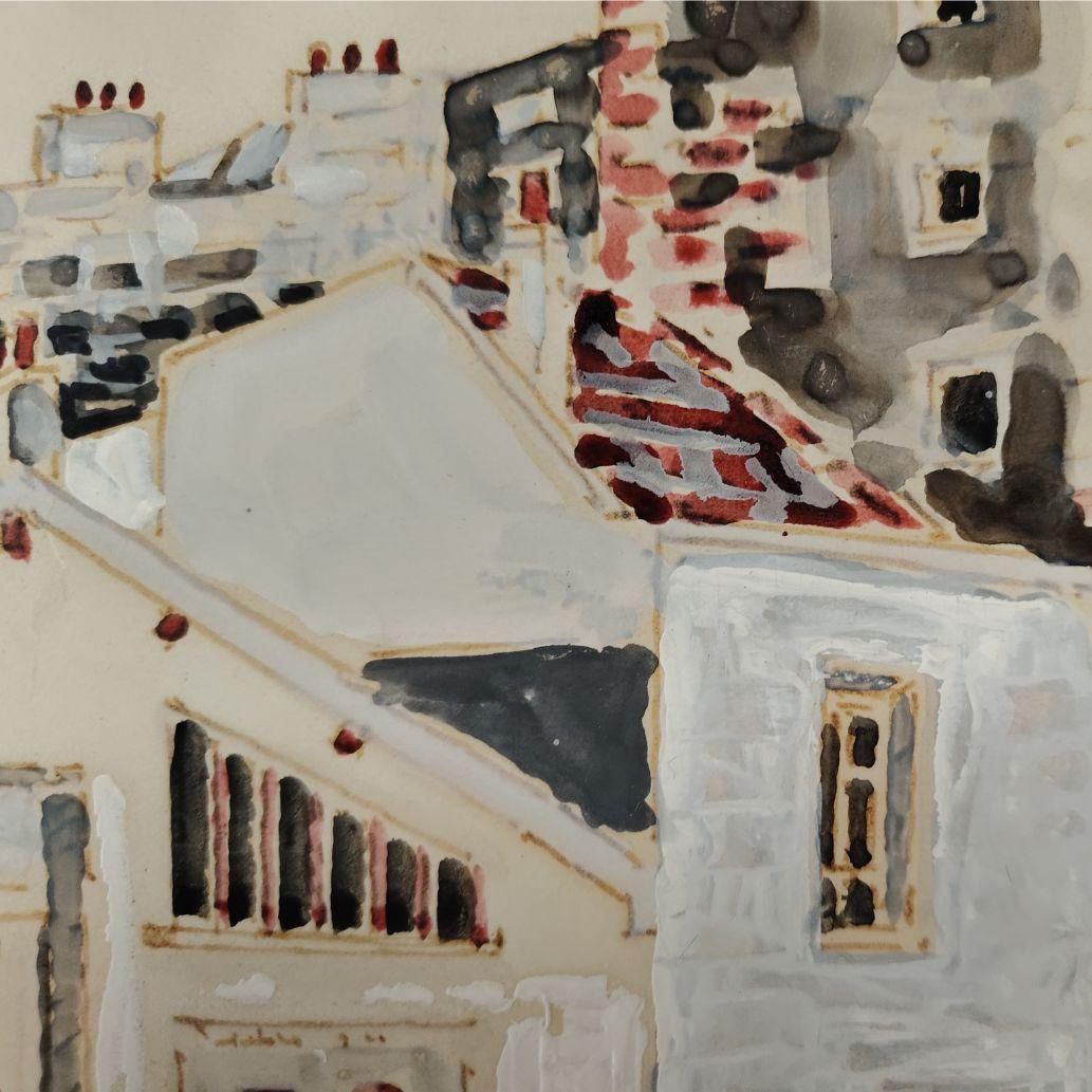 Öl auf Leinwand und Aquarell, Orfeo Tamburi 
