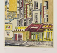 Edifici a Parigi - Litografia di Orfeo Tamburi - Anni '80