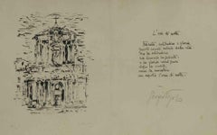 La hora de la noche - Litografía original de Orfeo Tamburi - 1945