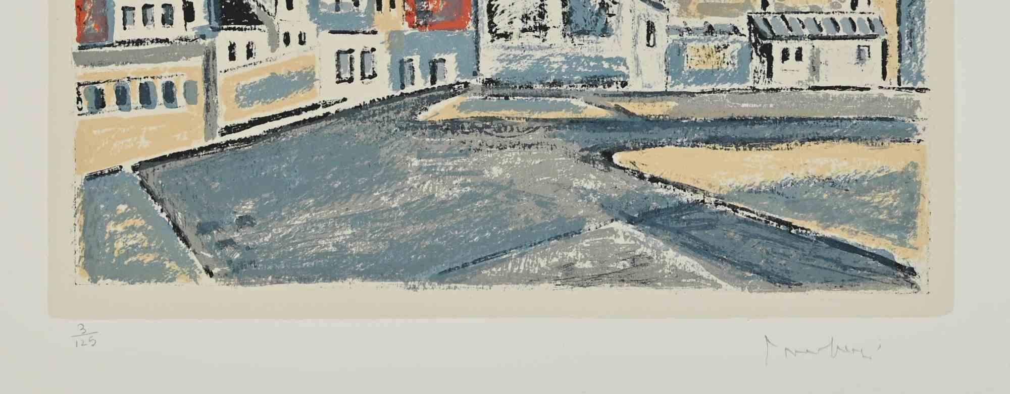 Paris from the Roofs - Lithograph by Orfeo Tamburi - 1970s For Sale 1