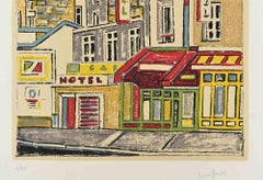 Paris, Houses and Walls - Lithograph by Orfeo Tamburi - 1970s