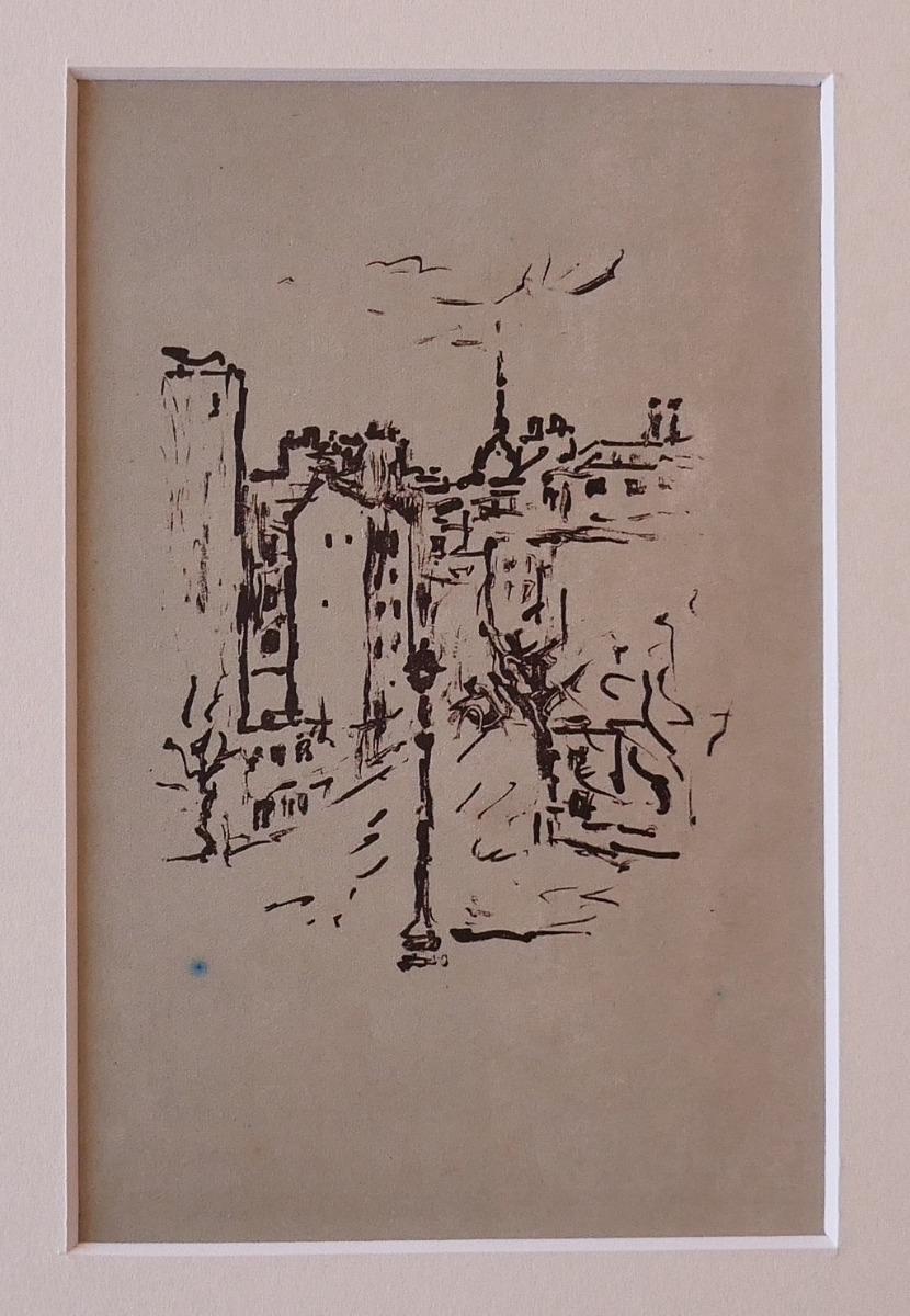 París es una bella obra de arte realizada por Orfeo Tamburi en 1946.

Litografía sobre papel.

Buenas condiciones.

La obra representa una vista de la ciudad francesa de París con trazos seguros.Orfeo Tamburi (Jesi, Ancona,1910-París,1994) fue un
