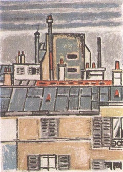 Roofs and Chimneys - Lithographie d'Orfeo Tamburi - 1973/75