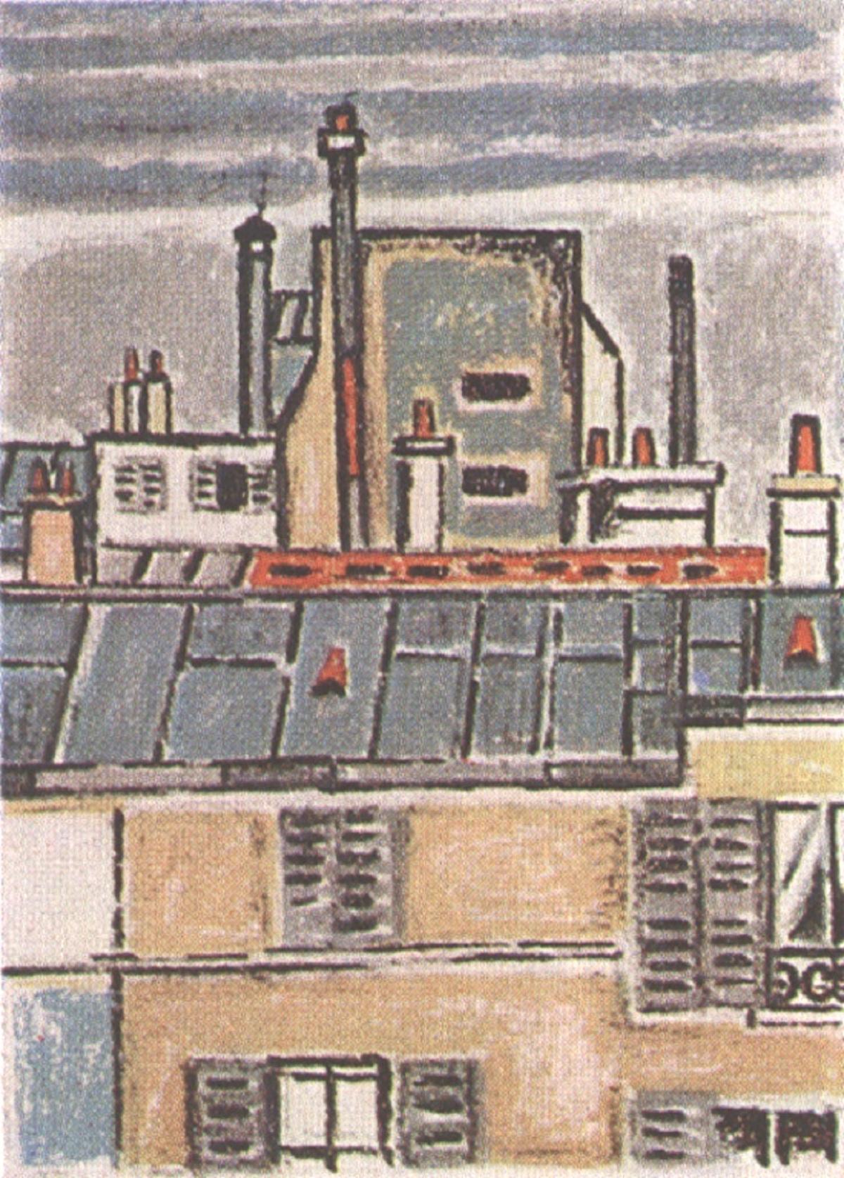 Roofs and Chimneys - Lithograph by Orfeo Tamburi - 1973/75