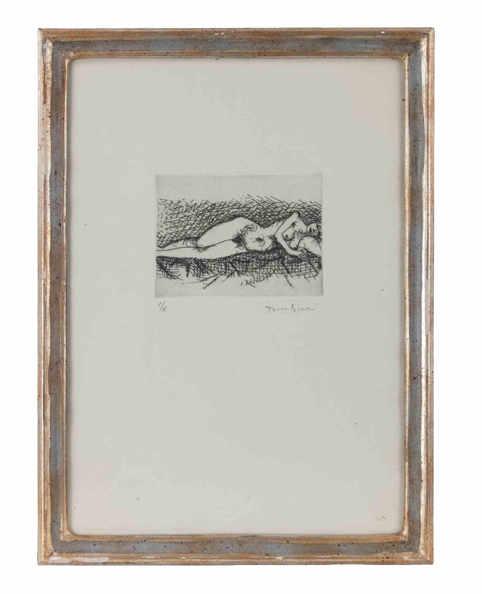 Settembre, una Donna - Etching by Orfeo Tamburi - 1971 For Sale 1