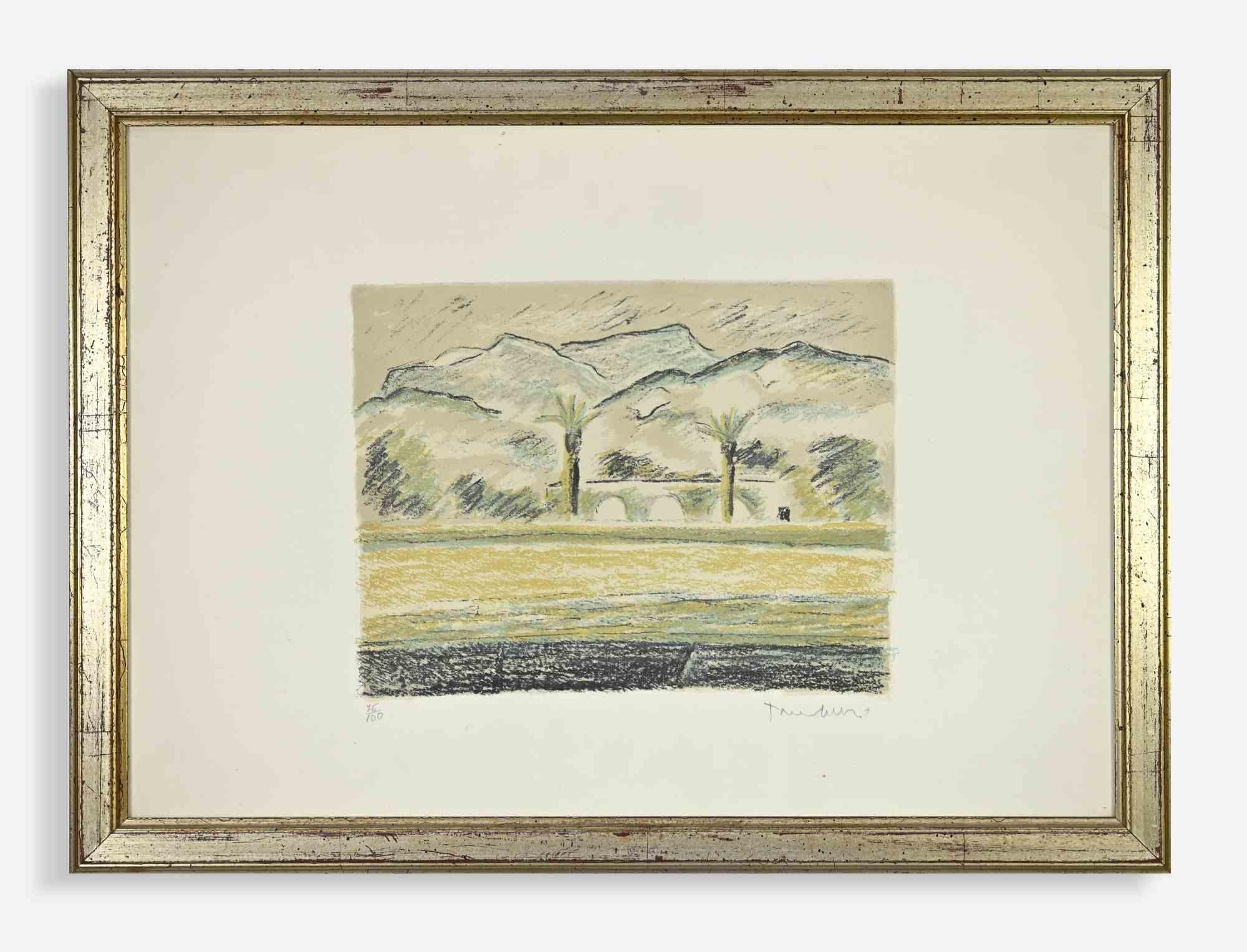The Apuane Alps from Forte... - Lithograph by Orfeo Tamburi - Mid-20th Century For Sale 3