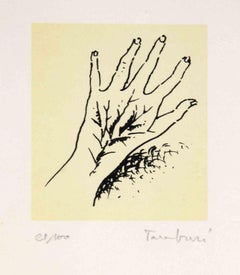 La main - Lithographie d'Orfeo Tamburi, milieu du 20e siècle