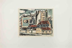 View of Paris - Etching by Orfeo Tamburi - 1970s