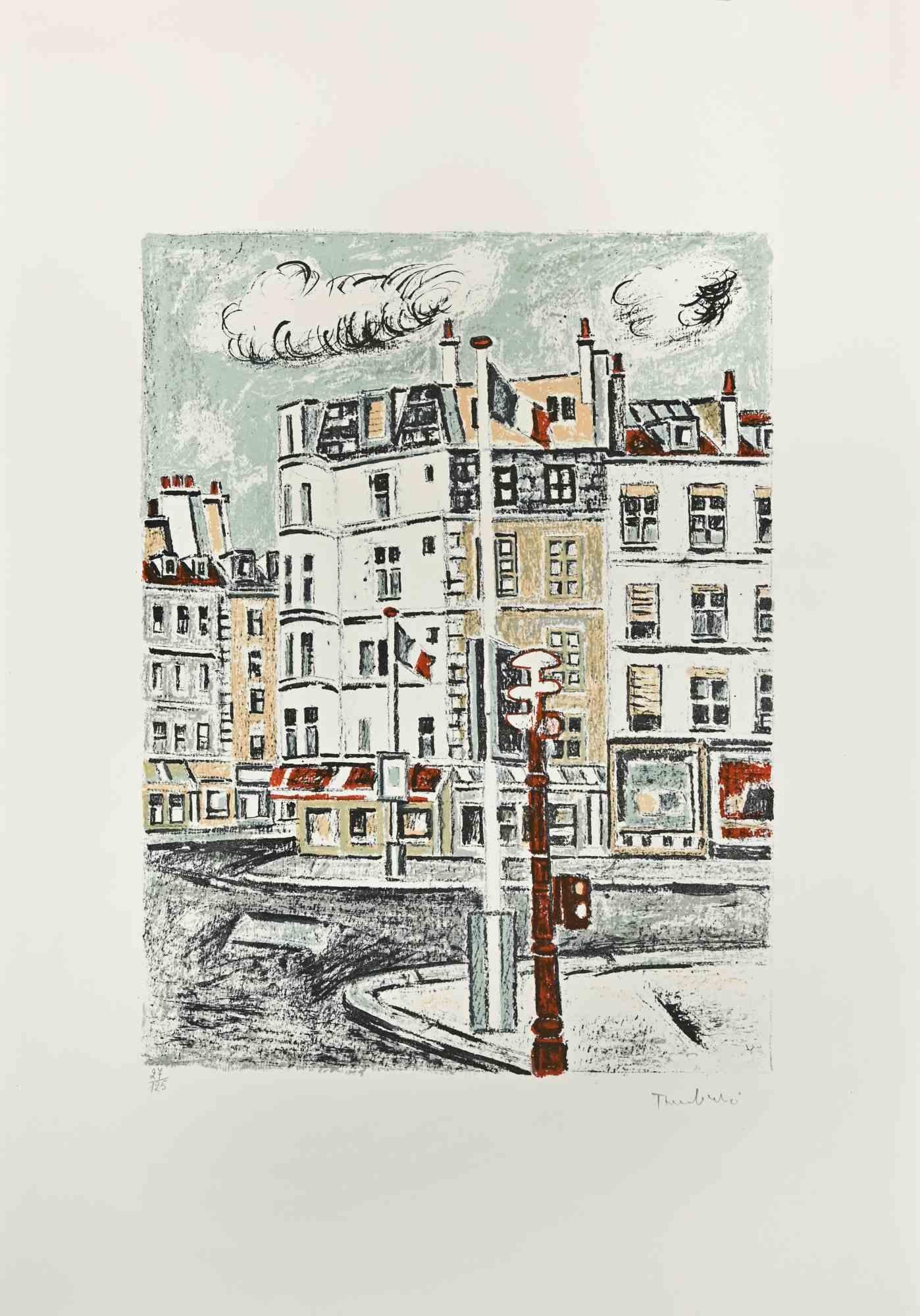Vista de París es una obra de arte moderno realizada por Orfeo Tamburi  (Jesi, 1910 - París,1994) en la década de 1970. 

Aguafuerte coloreado y aguatinta sobre papel. 

Firmado a mano.

Numerado en la parte inferior, Edición, 125 copias.

Buenas
