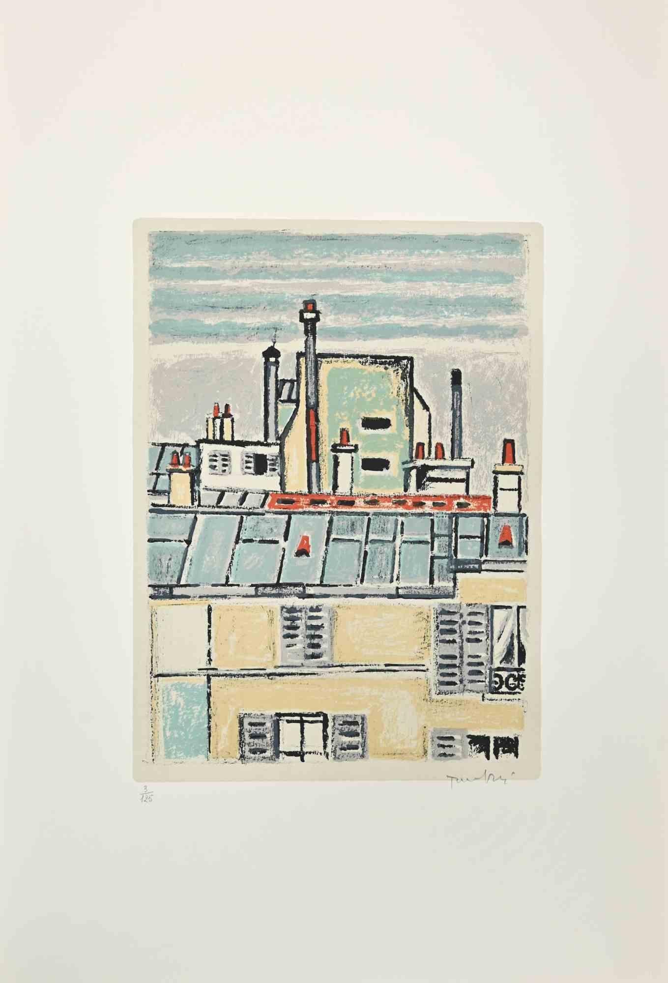 Vista di Parigi è un'opera d'arte moderna realizzata da Orfeo Tamburi  (Jesi, 1910 - Parigi, 1994) negli anni '80. 

Litografia colorata su carta. 

Firmato a mano.

Edizione numerata in basso, 125 stampe.

Buone condizioni. 

 