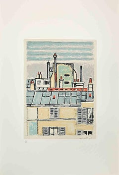 Vista de París - Litografía de Orfeo Tamburi - Años 80