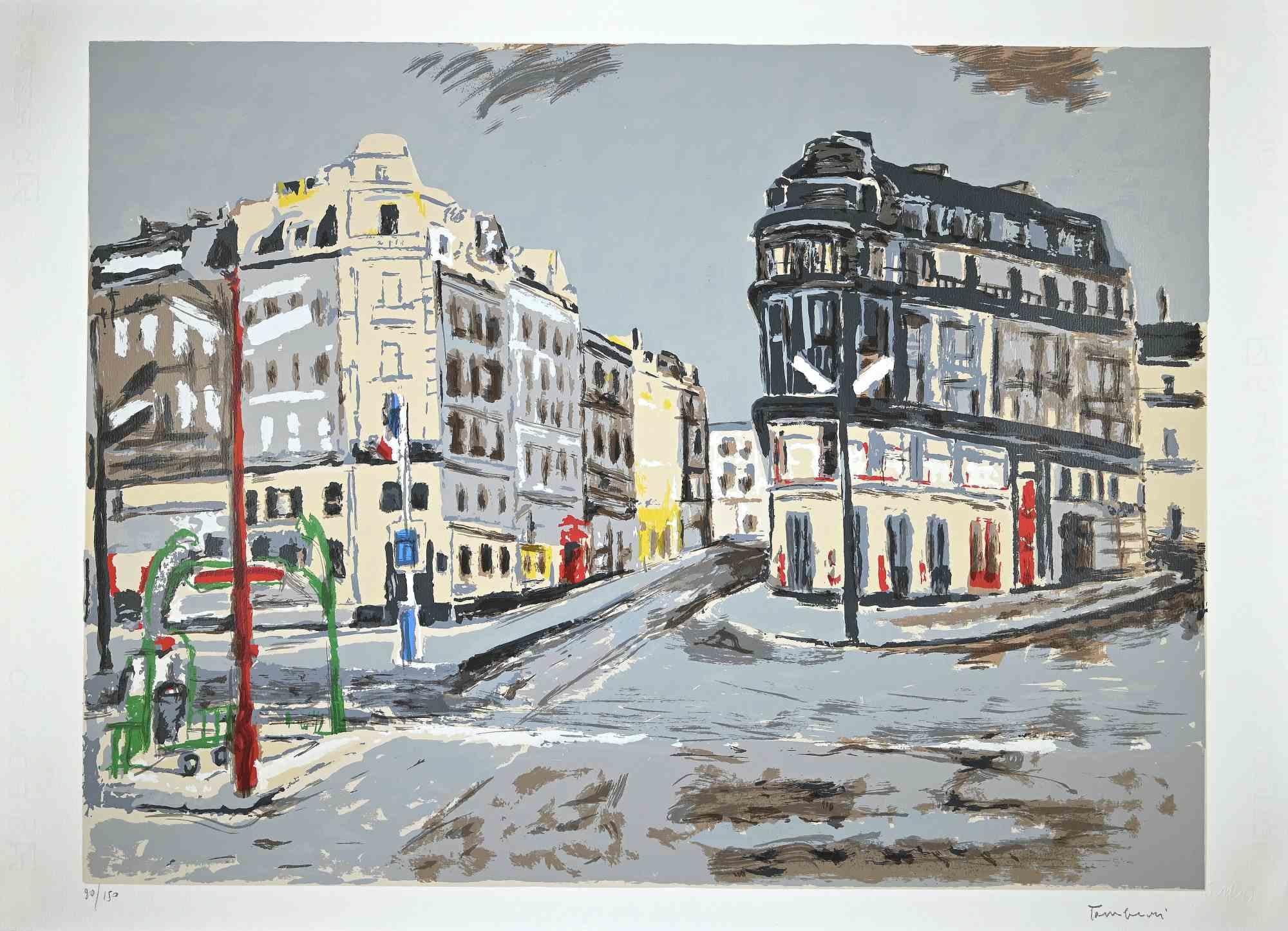 View of Paris is an original Modern artwork realized by Orfeo Tamburi  (Jesi, 1910 – Paris,1994)  in 1980s. 

Original Colored Lithograph on paper. 

Numbered. Edition, 90/150.

Good conditions. 