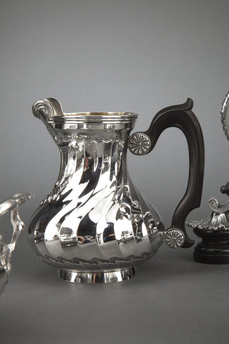 Orfèvre Boin Taburet - Tea / Coffee 4 Pieces In Sterling Silver Plus Samovar In  For Sale 1