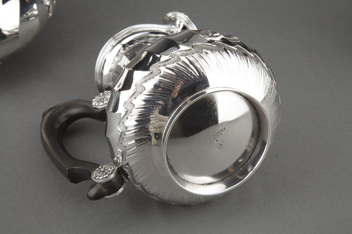 Orfèvre Boin Taburet - Tea / Coffee 4 Pieces In Sterling Silver Plus Samovar In  For Sale 3
